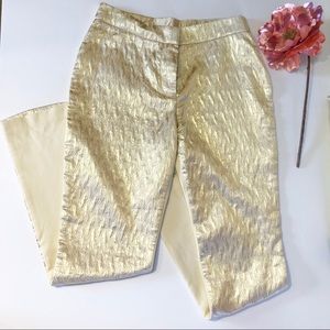 Naeem Khan vintage Gold Foil knit Legging Pants